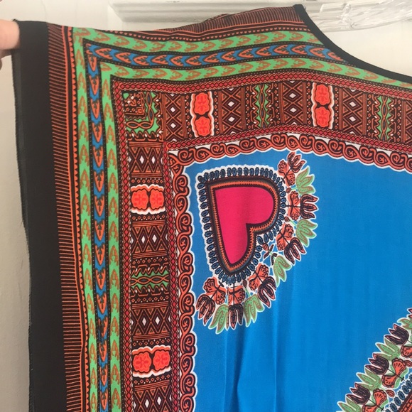 NWT boho graphic print heart blue -💯 cotton dress! Perfect heat wave dress! - Picture 11 of 13